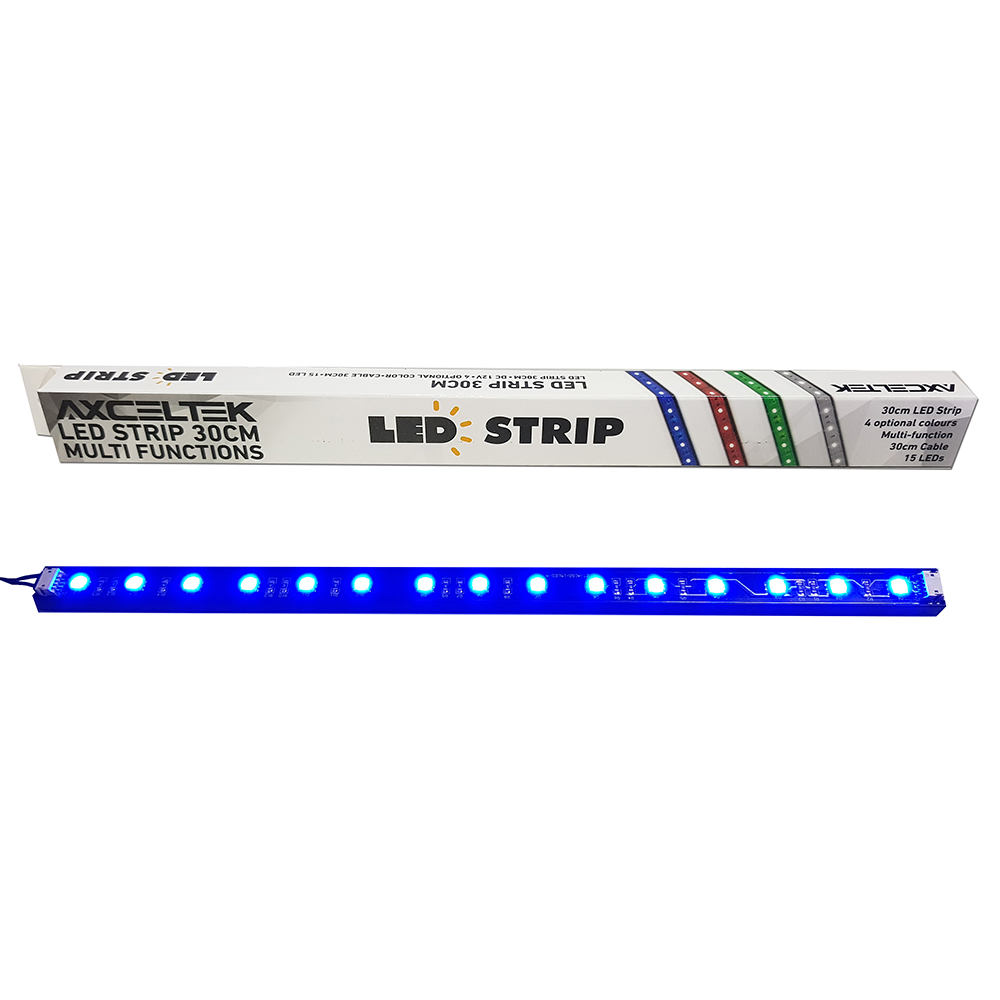 Axceltek LSB30 Blue LED Light Strip 300mm 15x LEDs