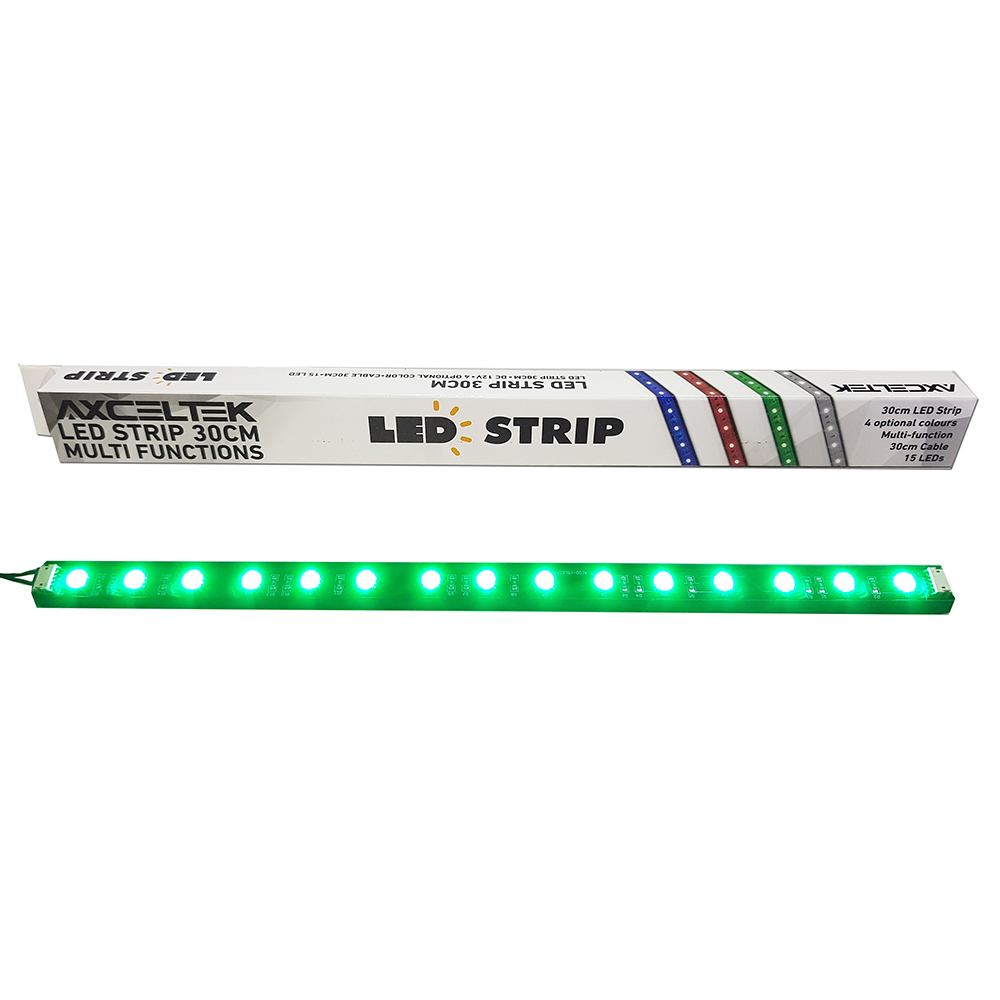 Axceltek LSG30 Green LED Light Strip 300mm 15x LEDs