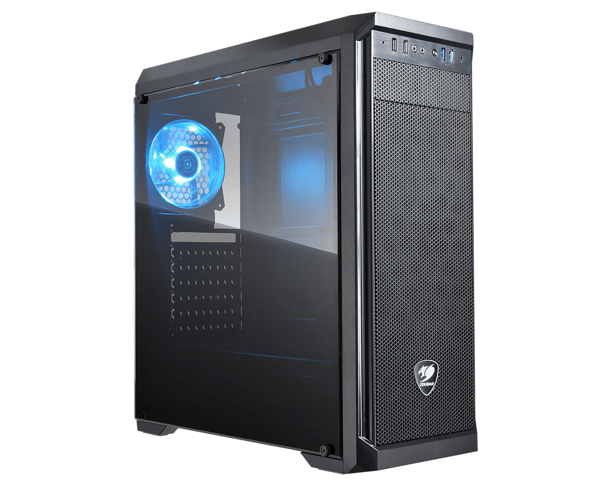 Cougar MX330-S MIDI tower with window & blue LED fan