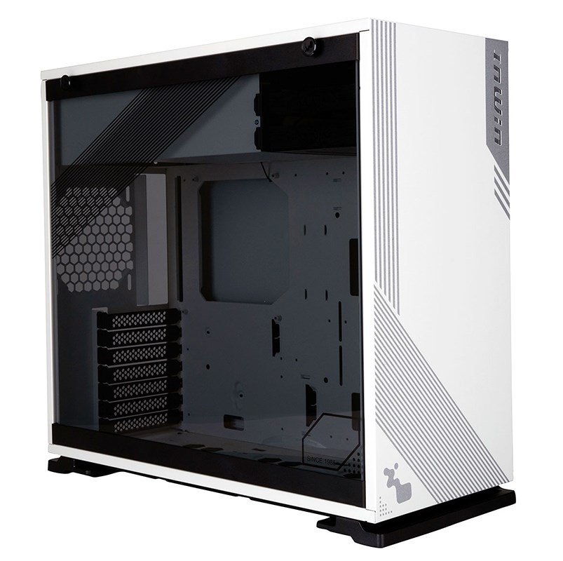 INWIN 103RGB-WHITE Mid Tower Case, Tempered Glass, White