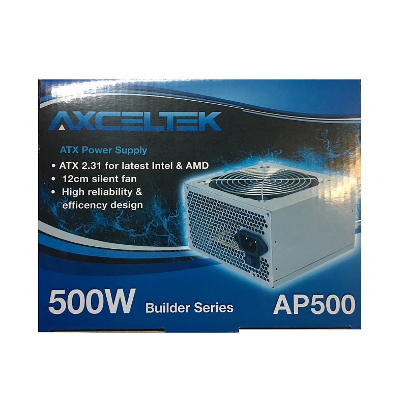 Axceltek AP500 500W Power Supply (4xSATA, 2xMolex)